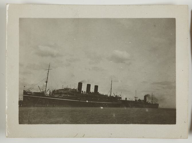 Two Passenger Ships at Dock, circa 1928