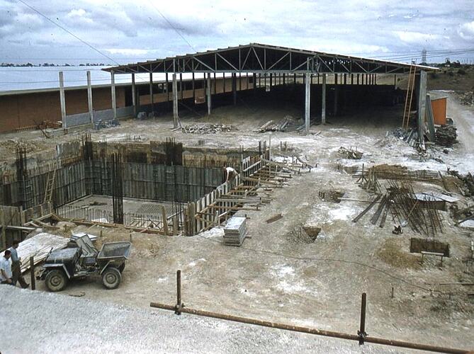 Slide - Kodak Australasia Pty Ltd, Construction of the Coating Building, Kodak Factory, Coburg, 1958