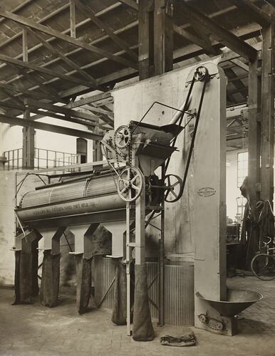 Photograph - Schumacher Mill Furnishing Works, Seed Grading Machine, Port Melbourne, Victoria, circa 1920s