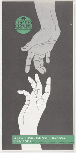 Leaflet -  'The Racial Discrimination Act and You', Human Rights Commission, Bahasa Malaysian text, 1983