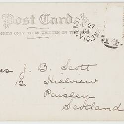 Postcard - A Summer Evening by J. A. Turner, To J. B. Scott from Marion Flinn, Melbourne, 27 Apr 1904