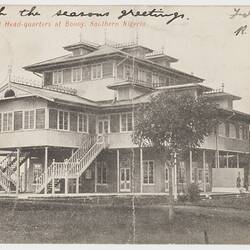 Postcard - Division Head-quarters at Bonny, Southern Nigeria, To J. B. Scott, 20 Nov 1905