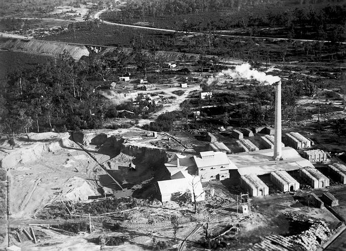 [Aerial view of the Yallourn site works, 1920s.]