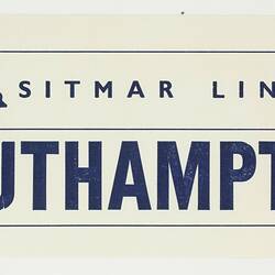 Baggage Label - Sitmar Line, Southampton, circa 1950s