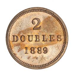 Coin - 2 Doubles, Guernsey, Channel Islands, 1889