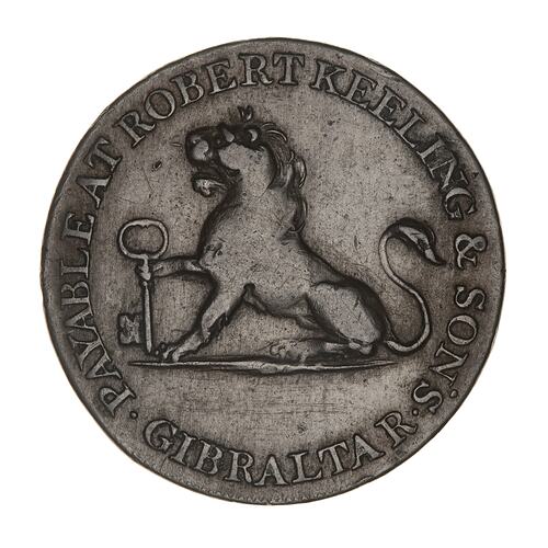 Token - 2 Quartos, Robert Keeling & Son's, Gibraltar, 1810