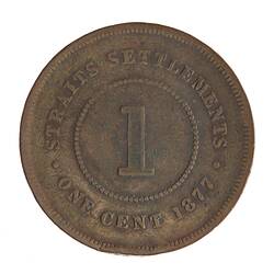 Coin - 1 Cent, Straits Settlements, 1877