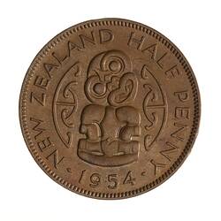 Coin - 1/2 Penny, New Zealand, 1954