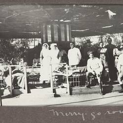 World War I, Nurses & Soldiers in Beds at a Merry-Go-Round, Luna Park, Cairo, Egypt, 1915-1917