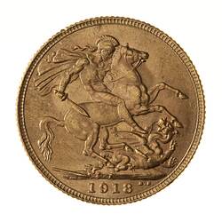 Coin - Sovereign, India, 1918