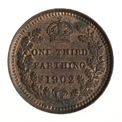 Coin - 1/3 Farthing, Malta, 1902