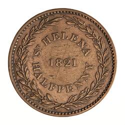 Coin - 1/2 Penny, St Helena, 1821