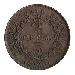 Coin - 1 Cent, British North Borneo Company, 1886