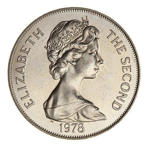 Coin - Crown, 25th Anniversary of Coronation of Queen Elizabeth II, Tristan da Cunha, St Helena, 1978