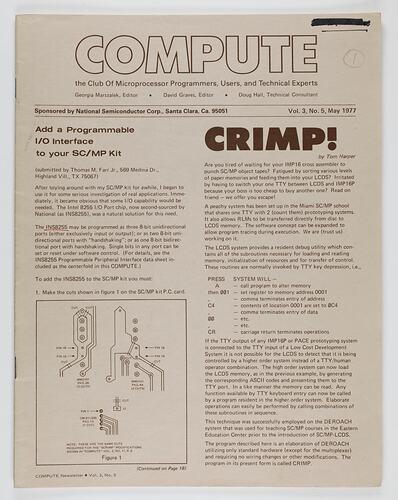 Newsletter - COMPUTE, Vol 3 No 5, May 1977
