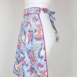 Printed apron on mannequin.