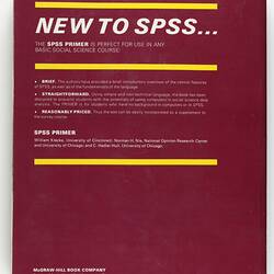 Book - N. H. Nie et al, 'Statistical Package for the Social Sciences', McGraw-Hill Book Co, 1975