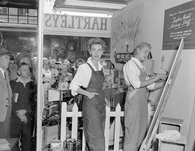 Negative - British Paints, Models Demonstrating Products, Victoria, Feb 1954