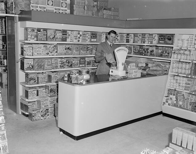 Negative - Interior of a General Store, Clayton, Victoria, Mar 1954