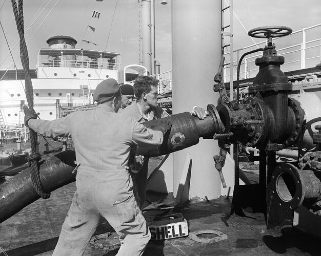 Shell Co, Crew on Board a Tanker Ship, Victoria, 1958