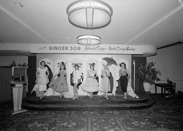 Singer Sewing Machine Co, Models in Outfits, Victoria, 1954-1955