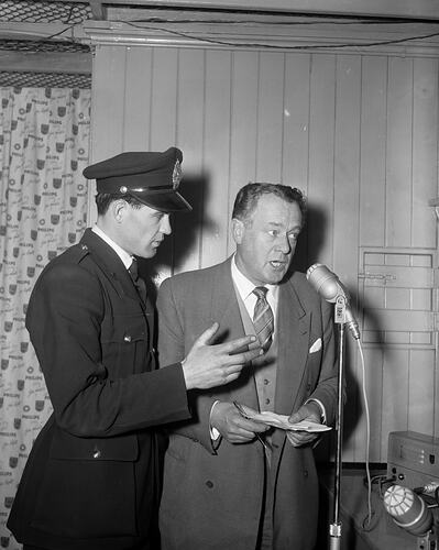 Two Men with a Microphone, Olympic Games, Melbourne, Victoria, 1956
