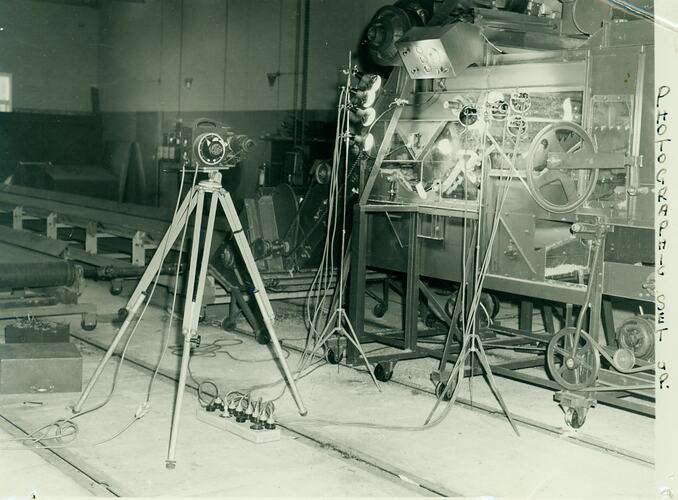 High speed camera set-up of thresher.