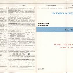 Book - MS Messapia & MS Enotria, Adriatica Venezia, 1964