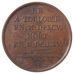 Medal - Pierre Fermat, France, 1822