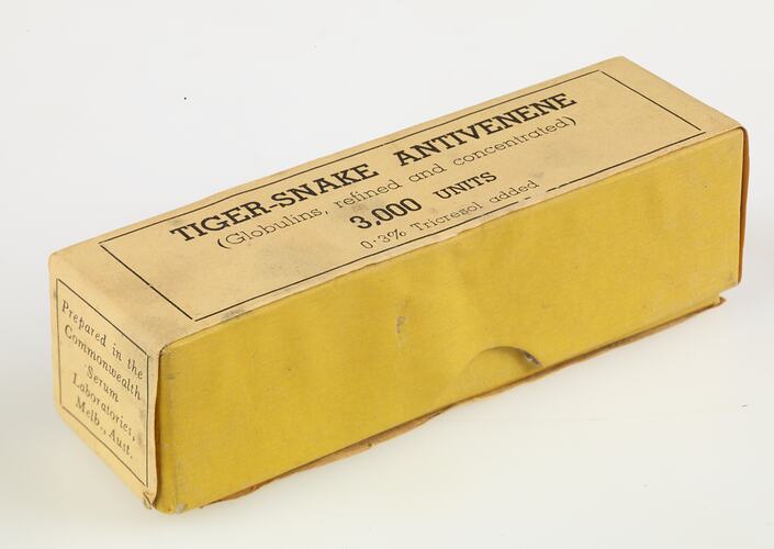 Antivenom Vial - Tiger Snake, Globulins, 3000 units, circa 1950