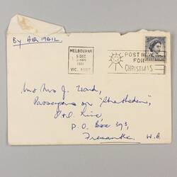 Letter - To Mr & Mrs Ward from Betty Barlow, Glen Iris, 3 Dec 1961
