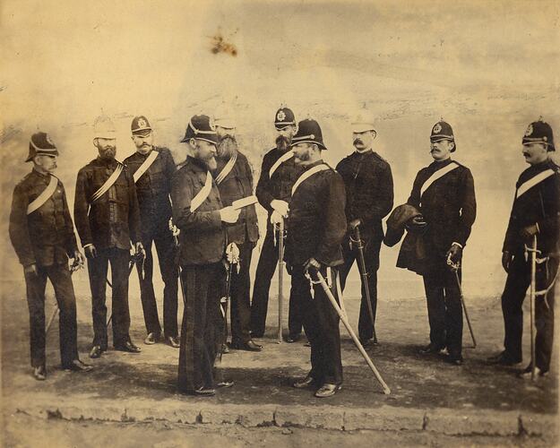 Victorian Forces Group of Artillery Officers, circa 1888
