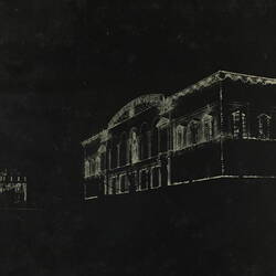 Photograph - Federation Celebrations, 'Government Offices, Illuminated, Melbourne, May1901