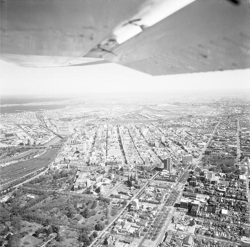 Negative - Aerial View of Melbourne, circa 1962