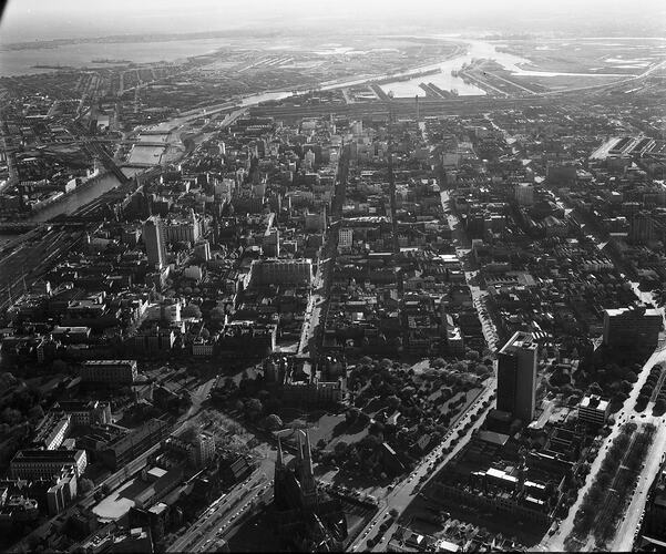 Negative - Aerial View of Melbourne, circa 1960