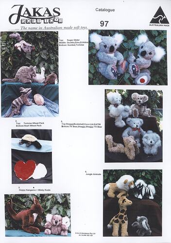 Advertising flyer - Jakas Soft Toys, 1997 Catalogue, Melbourne, 1997