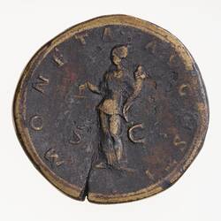 Coin - Sestertius, Emperor Hadrian, Ancient Roman Empire, 119-122 AD