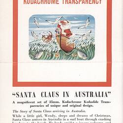Leaflet - Kodak Australasia Pty Ltd, Kodachrome Transparency Series, 'Santa Claus in Australia', 1950 - 1960
