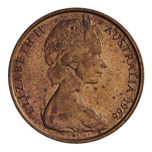 Coin - 2 Cents, Australia, 1966