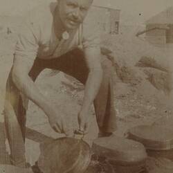 Photograph - Soldier Preparing Food, World War I, 1914-1918