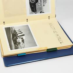 Photograph Album of harvesting equipment.