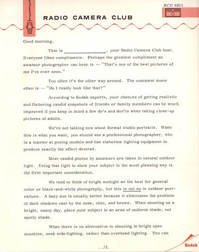 Printed page with text and pink, illustrated letterhead.