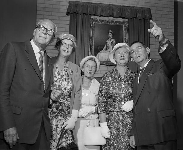 Photograph - 'Deaf & Dumb Society', Group Standing in Front of a Picture, East Melbourne, 19 Feb 1960