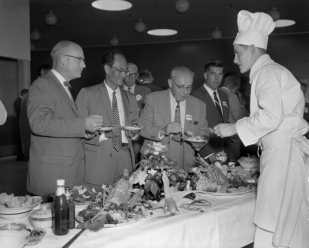 Men at a Banquet Table, Toorak, Victoria, 02 Mar 1960