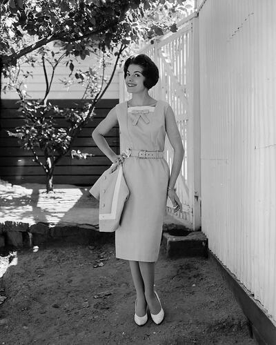 Female Modelling a Dress, Alphington, Victoria, 16 Mar 1960