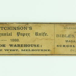 Paper Knife - Melbourne Centennial Exhibition, 1888