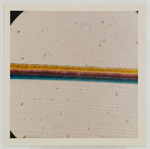 Microscopic Cross Section of Kodachrome II Film, Kodak Factory, Coburg, circa 1960s