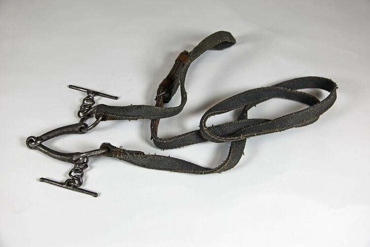 Reins and bit partially unfolded.