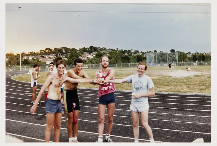 Kodak Australasia Pty Ltd, 10km Kodak Challenge, Research Employees Celebrating, Coburg, 07 Feb 1989