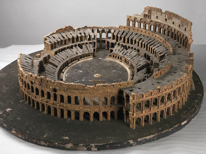 Model of cork colosseum.